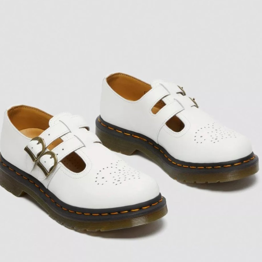 DR. DOC 8065 VIRGINIA LEATHER MARY JANE SHOES WHITE NIB 26563100